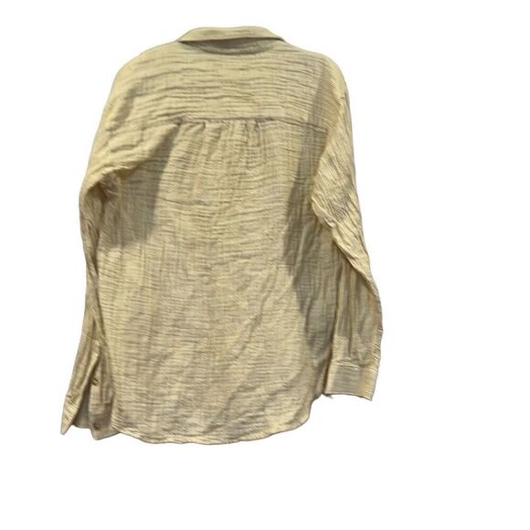 Anthropologie Cotton Tunic Button yellow blouse Sz.M - Picture 2 of 4